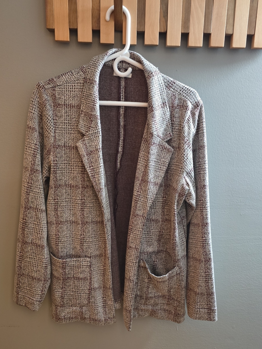 Maurices  Plaid Blazer in Red and Cream